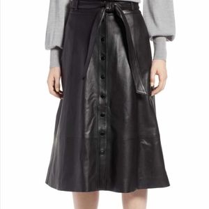 Halogen leather skirt